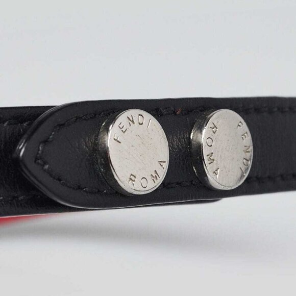 Fendi Black Leather FF Logo Wrap Around Bracelet - Picture 6 of 7